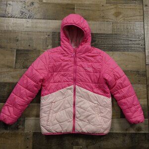 Eddie Bauer Reversible Hooded Puffer Jacket Kids’ Large (14/16) Pink